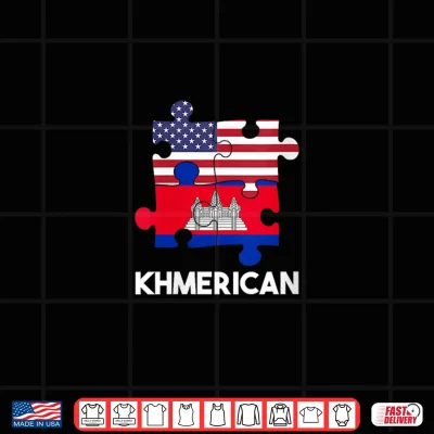 Design Womens Cambodia Cambodian Khmer USA America American DNA Flag Day Shirt
