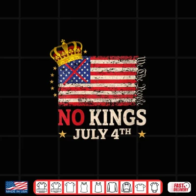 Design Womens No Kings July 4th 2026 No Kings Day US Flag Vintage Shirt