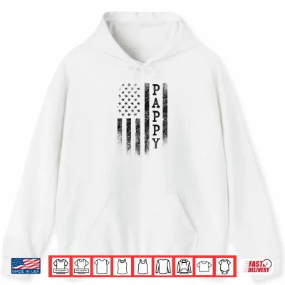 Hoodie Pappy Patriotic American USA Flag Fathers Day Pappy Premium Tri Blend Shirt
