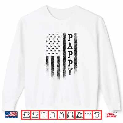 Sweatshirt Pappy Patriotic American USA Flag Fathers Day Pappy Premium Tri Blend Shirt