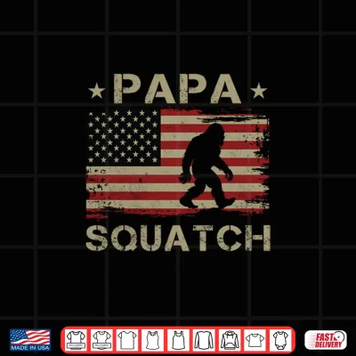 Design Papa Squatch Bigfoot Sasquatch Papasquatch Fathers Day Men Shirt