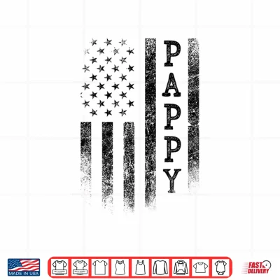 Design Pappy Patriotic American USA Flag Fathers Day Pappy Premium Tri Blend Shirt