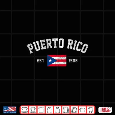Design Puerto Rico Est. 1508 Puerto Rican Flag Independence Day Premium Tri Blend Shirt