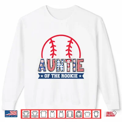 Sweatshirt Auntie of The Rookie 1st Baseball Birthday Boy Matching Shirt