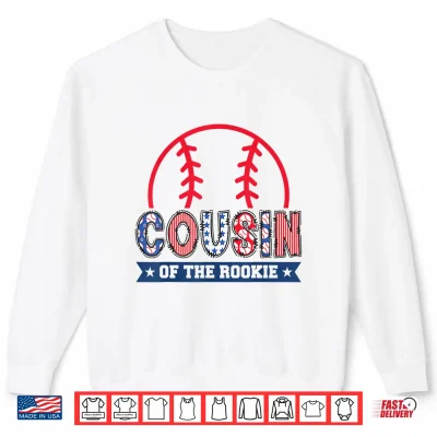 Sweatshirt Cousin of The Rookie 1st Baseball Birthday Boy Matching Shirt