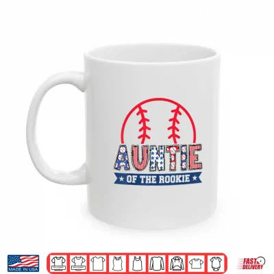Mug Auntie of The Rookie 1st Baseball Birthday Boy Matching Shirt