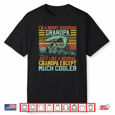 Model Railroad Grandpa Funny Train Lover Steam Engine Shirt