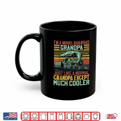 Mug Model Railroad Grandpa Funny Train Lover Steam Engine Shirt