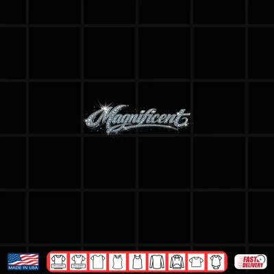 Design Magnificent Script Text Design Blue Silver Graphic Premium Tri Blend Shirt