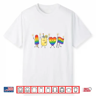 Rainbow Heart Flag Popsicle Summer Pride Month Gay Lgbtq Shirt