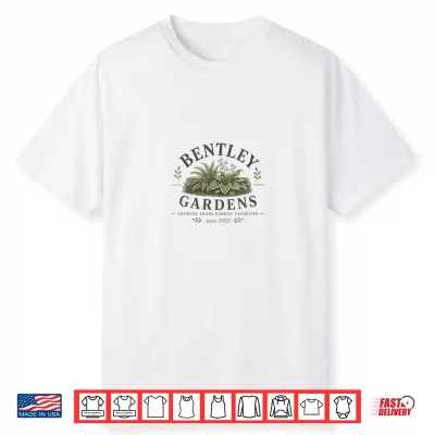 Vintage Shade Garden Design Hosta & Fern Botanical Artwork Shirt