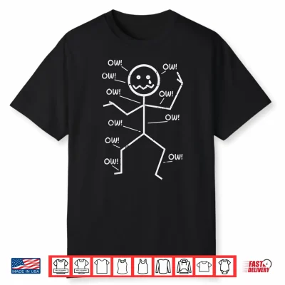 Crying Stickman Ow Ow Funny Pain Meme Humor Shirt