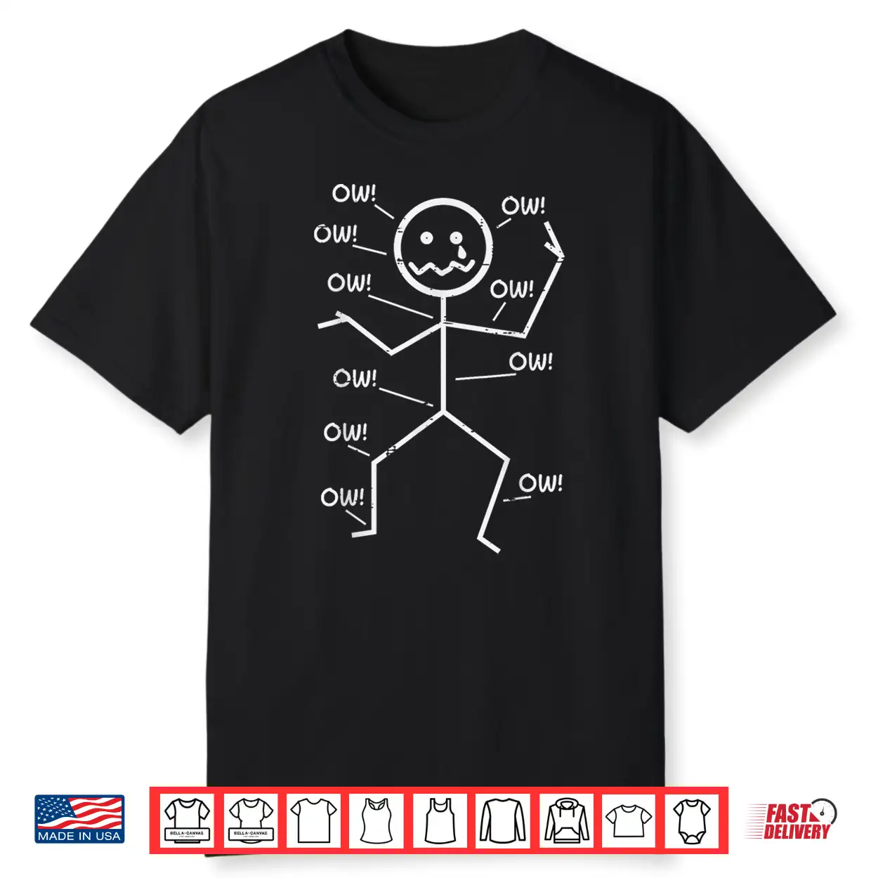 Crying Stickman Ow Ow Funny Pain Meme Humor Shirt Crying Stickman Ow Ow Funny Pain Meme Humor Shirt