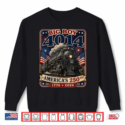 Sweatshirt Big Boy 4014 Train 4th of July Retro US Flag Vintage Apparel Shirt