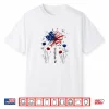 Independence Day Patriotic American Flag Usa Flower Women Shirt