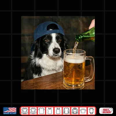 Border Collie Drinking Beer Funny Dog Meme Shirt 4 Design Border Collie Drinking Beer Funny Dog Meme Shirt
