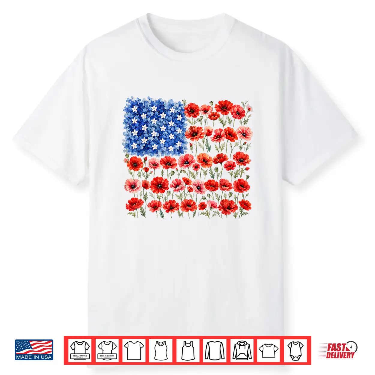 Red Poppy Flower American Flag Memorial Day Poppies Shirt Red Poppy Flower American Flag Memorial Day Poppies Shirt