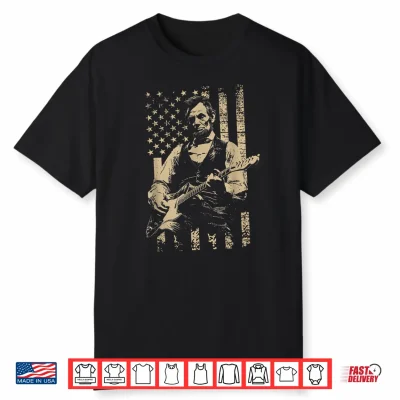 Abe Lincoln Playing Guitar Usa Flag 4Th July Lincoln Guitar Shirt
