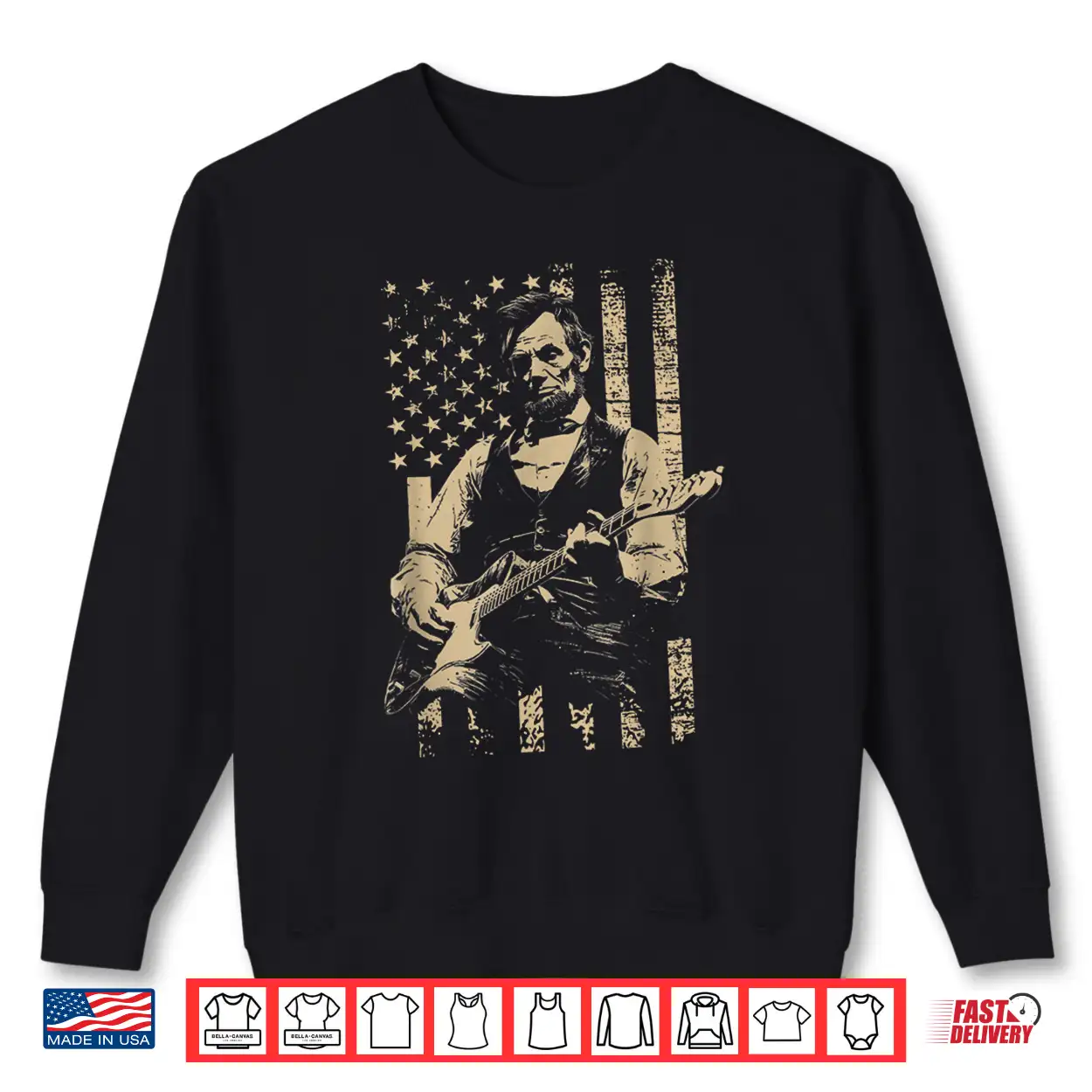 Abe Lincoln Playing Guitar Usa Flag 4Th July Lincoln Guitar Shirt Abe Lincoln Playing Guitar Usa Flag 4Th July Lincoln Guitar Shirt