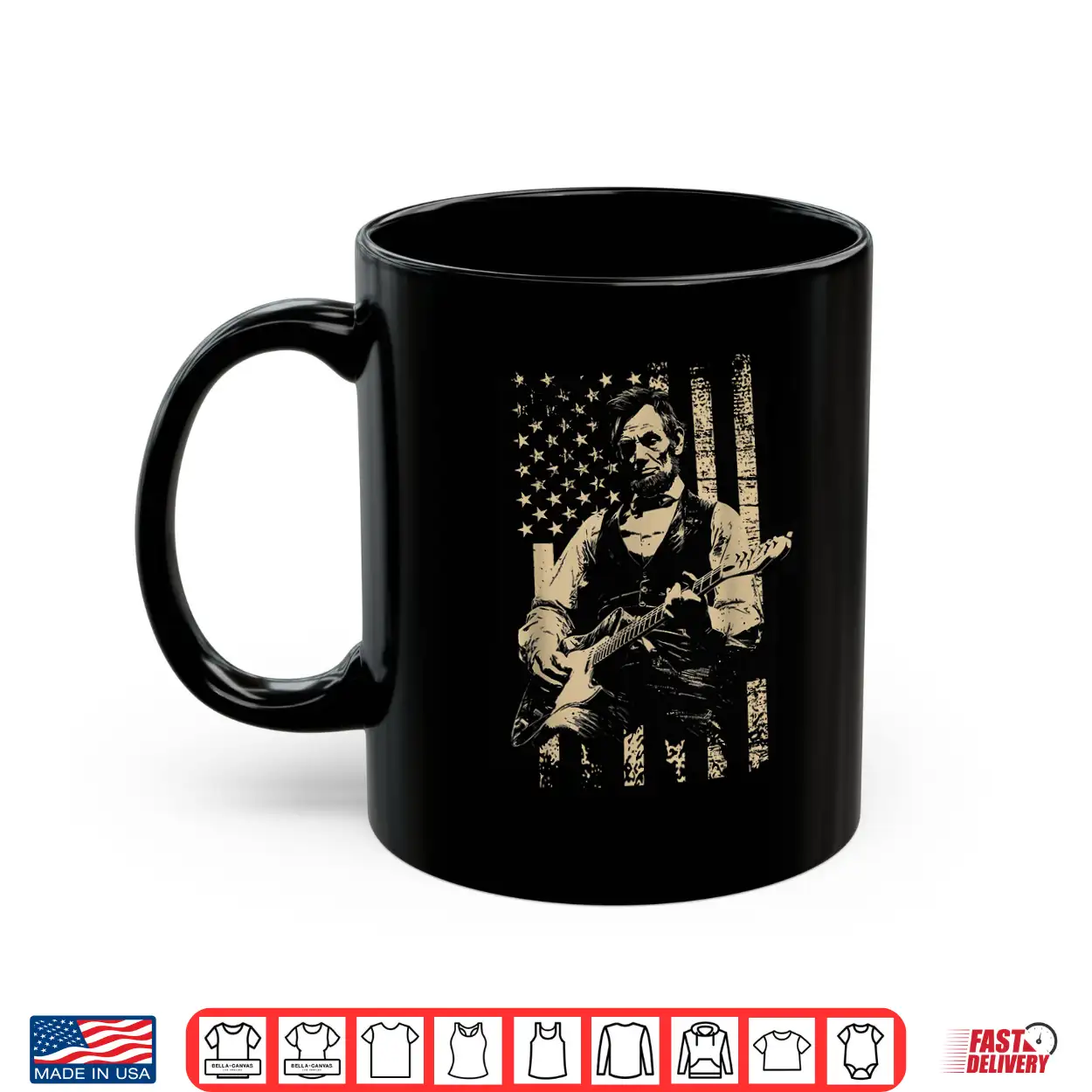 Abe Lincoln Playing Guitar Usa Flag 4Th July Lincoln Guitar Shirt Abe Lincoln Playing Guitar Usa Flag 4Th July Lincoln Guitar Shirt