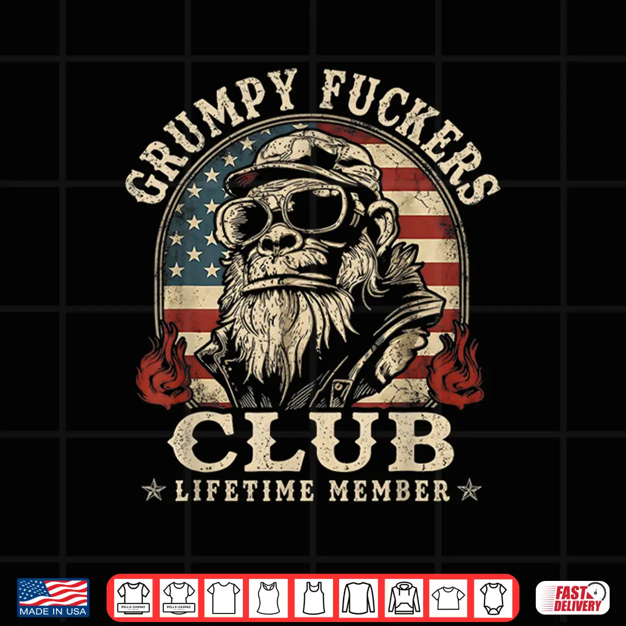 Grumpy Fuckers Club Lifetime Member Funny Sarcastic Usa Flag Shirt Grumpy Fuckers Club Lifetime Member Funny Sarcastic Usa Flag Shirt