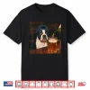 Boston Terrier Drinking Beer Shirt Funny Fathers Day Dog Mem Shirt