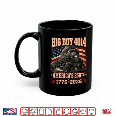 Mug 250 Years Big Boy 4014 Train US Flag Vintage Apparel Shirt