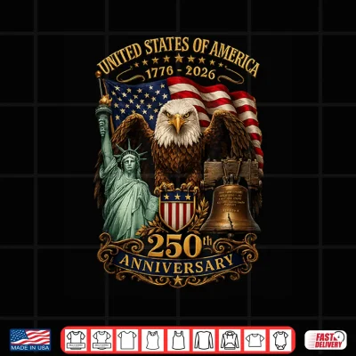 Design America 250th Anniversary 1776 2026 Patriotic 4th of July Shirt