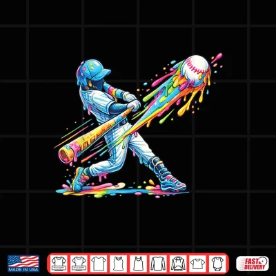 Design Baseball Drip Ice Cream Apparel Youth Drip Baseball Boys Kid Shirt