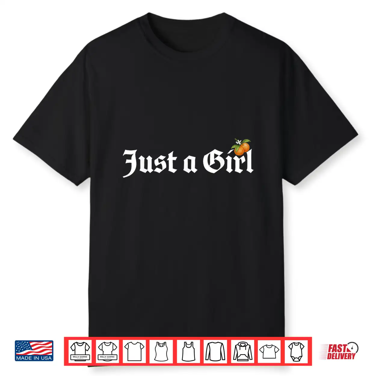 Just A Girl Gothic Blackletter Typography Design For Woman Shirt Just A Girl Gothic Blackletter Typography Design For Woman Shirt
