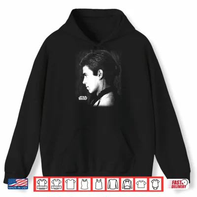 Hoodie Star Wars Ep II Anakin Black White Side Profile Portrait Shirt