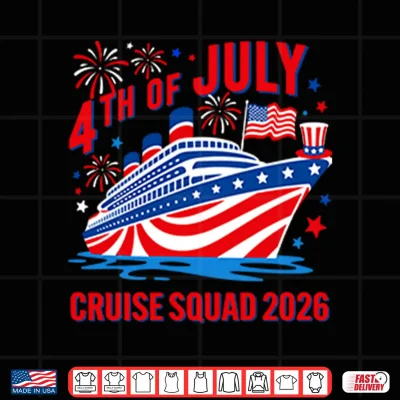 Design 4th Of July Cruise Squad 2026 Shirt