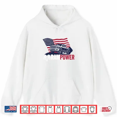 Hoodie Ram Power Patriotic Truck Shirt