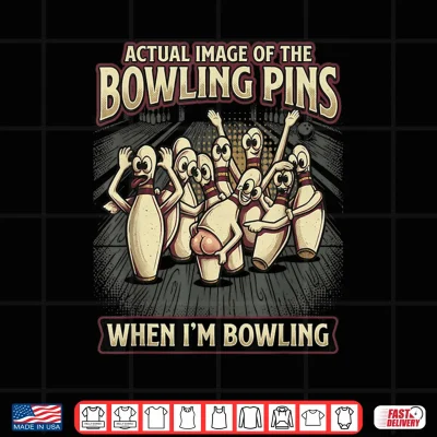 Design Funny Actual Image of Bowling Pins Mocking Me When Bowling Shirt