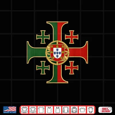 Design Portuguese Jerusalem Cross Catholic Portugal Shirt