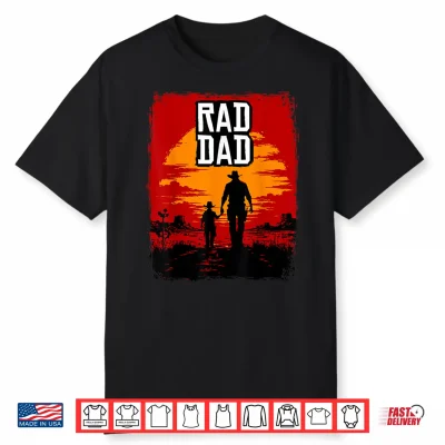 Rad Dad Father And Son Western Sunset Graphic Shirt