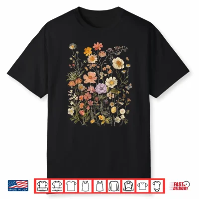 Retro Boho Floral Botanical Wildflower Shirt
