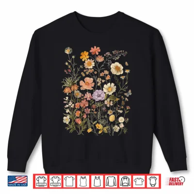 Sweatshirt Retro Boho Floral Botanical Wildflower Shirt