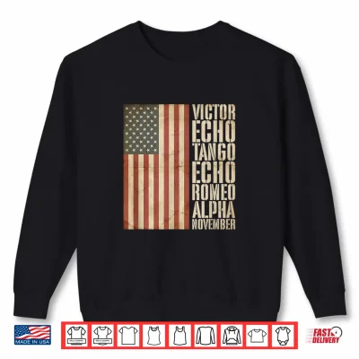 Veteran Military Alphabet American Flag Aged Shirt 2 Sweatshirt Veteran Military Alphabet American Flag Aged Shirt