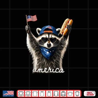 Usa America Raccoon Hot Dog 1776 2026 4Th Of July 250 Years Shirt 4 Design USA America Raccoon Hot Dog 1776 2026 4th of July 250 Years Shirt