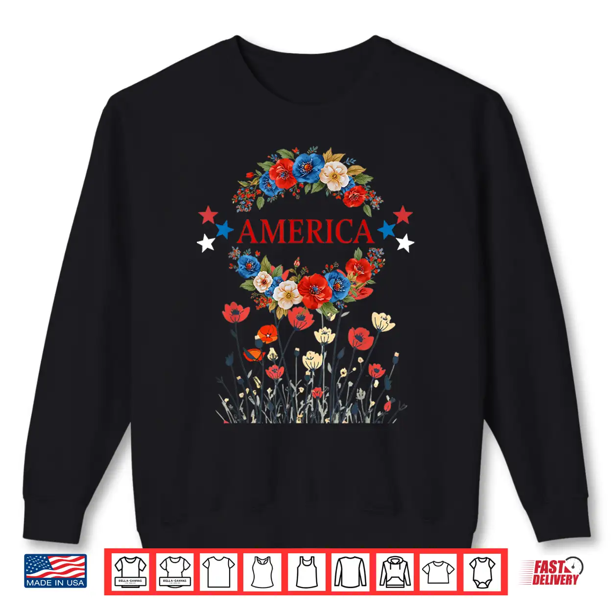 America Poppies Patriotic July 4 Flowers Shirt America Poppies Patriotic July 4 Flowers Shirt