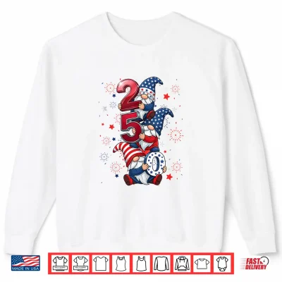Sweatshirt Gnome 250 Years 1776 2026 250th Birthday 4th July Patriotic Shirt