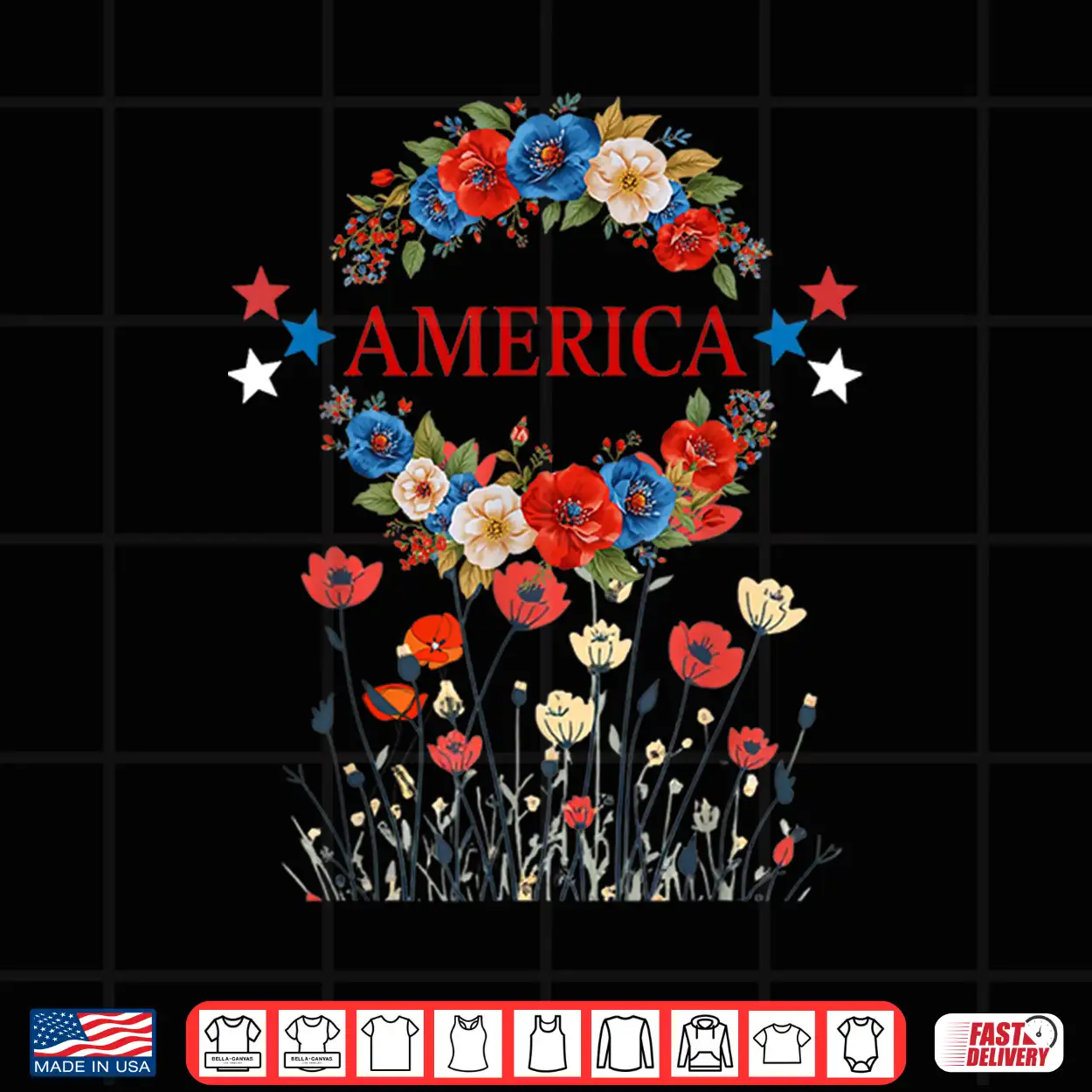 America Poppies Patriotic July 4 Flowers Shirt America Poppies Patriotic July 4 Flowers Shirt
