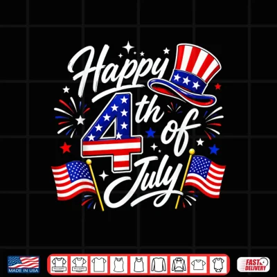 Design Happy 4th of July Patriotic American Flag USA Shirt