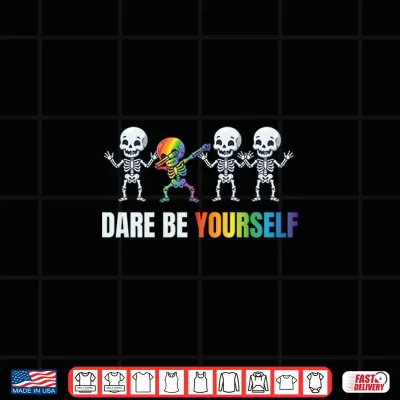Design Be Yourself Pride Rainbow Queer Skeleton Gay CSD LGB Shirt