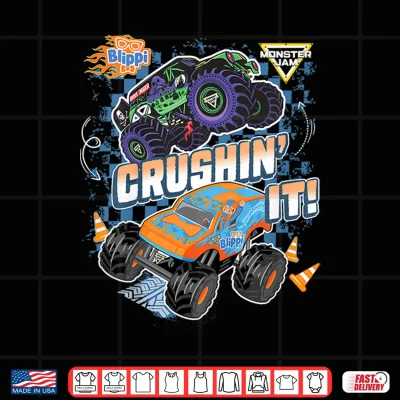 Design Kids Blippi Grave Digger Crushin It Shirt
