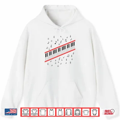 Hoodie Piano Keys Lover Beat It Pianist 1980s Dance Costume Music Shirt