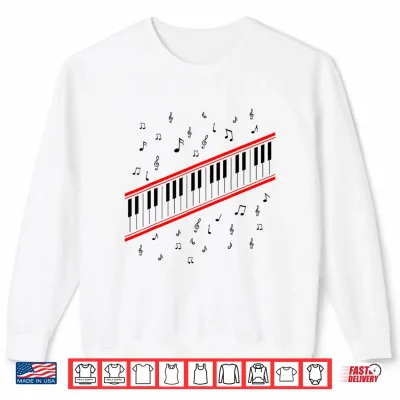 Sweatshirt Piano Keys Lover Beat It Pianist 1980s Dance Costume Music Shirt