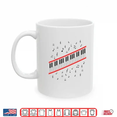 Mug Piano Keys Lover Beat It Pianist 1980s Dance Costume Music Shirt