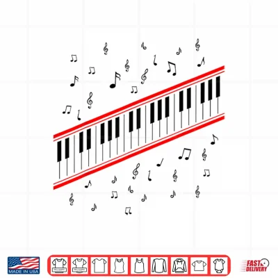 Design Piano Keys Lover Beat It Pianist 1980s Dance Costume Music Shirt